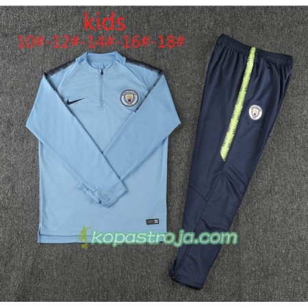 Manchester City Barn Tränings Sweatshirtställ Blå 2018/19